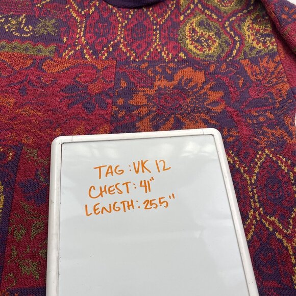 90s Women's St Michael Knit Sweater Size UK 12 US 8 Paisley Retro Sweater - Picture 11 of 12